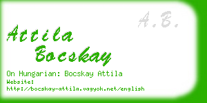 attila bocskay business card